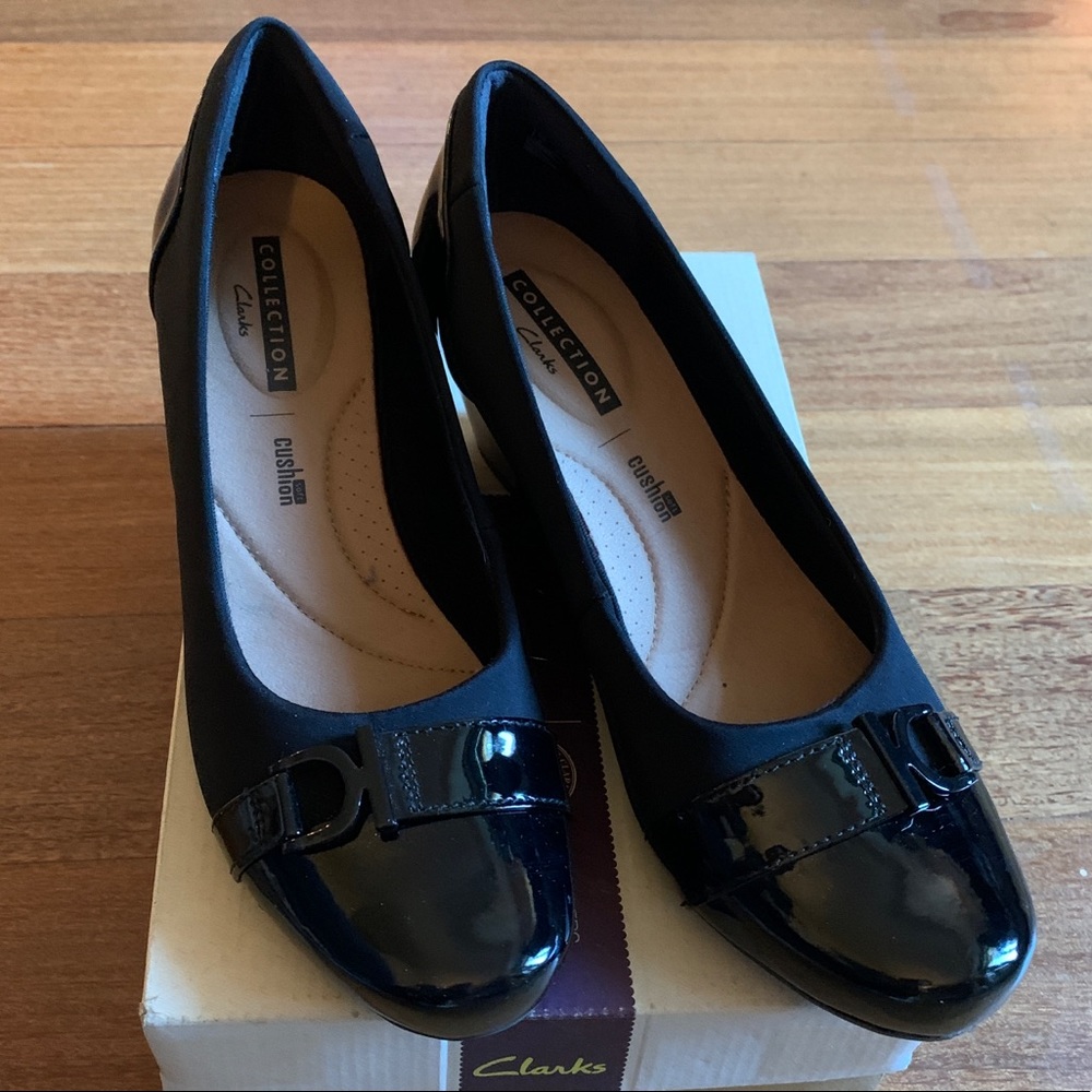 Clarks Black Wedges